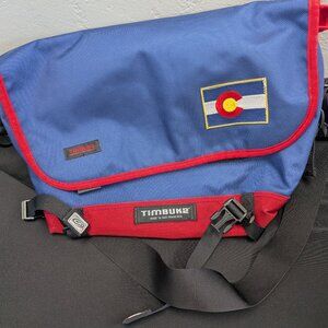 Timbuk2 Crossbody Shoulder Bag Padded Laptop Messenger Blue & Red